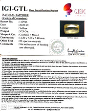 5.23/CT Natural Yellow Sapphire with Govt Lab Certificate-56610